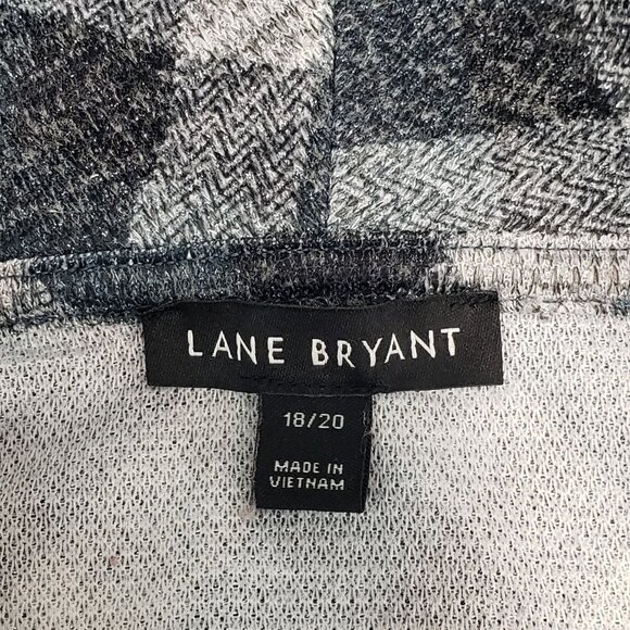 Lane Bryant Cowl Neck Tunic Top Diamond Plaid Gray Cozy Cabin Chic Size 18/20 - Picture 6 of 11
